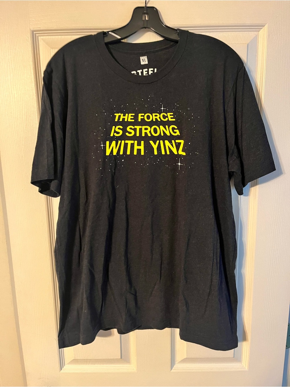 Steel city Black Graphic Tee "The Force Is Strong With Yinz"